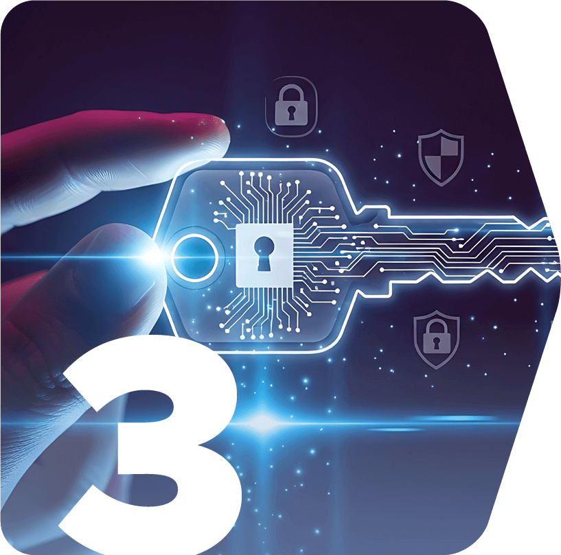 Hand holding a secure encryption key