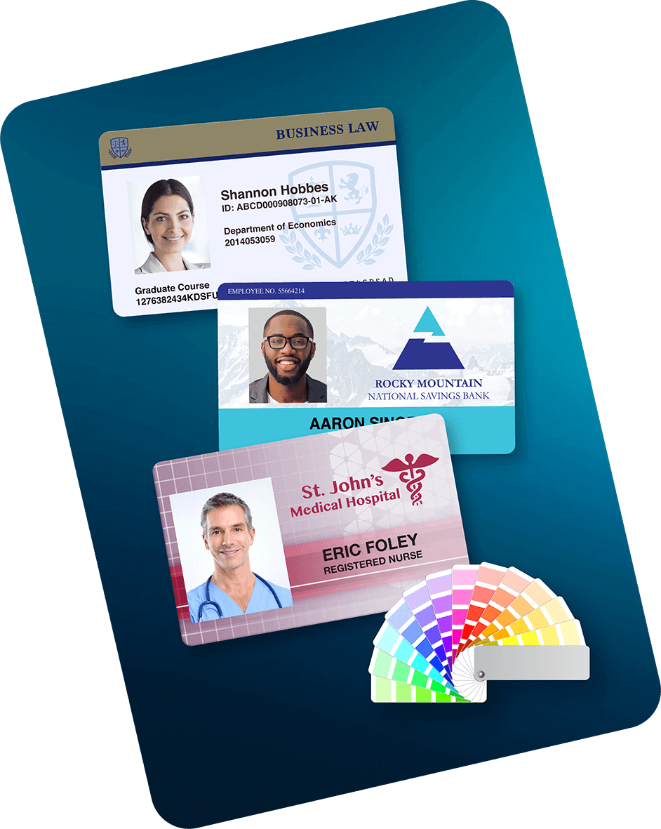 Customized ID cards with PMS color booklet