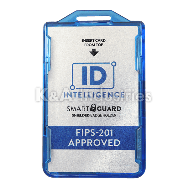 IDI926 FIPS-201 Approved ID Intelligence Smart Guard Shielded Badge Holder Blue