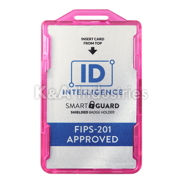 IDI926 FIPS-201 Approved ID Intelligence Smart Guard Shielded Badge Holder Pink