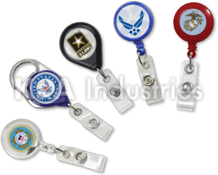 Military Service ID Card Accessories - Badge Reels