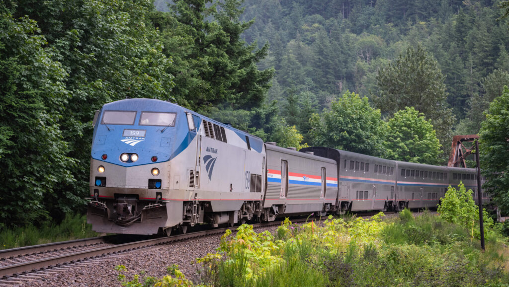 Amtrak Train on Tracks in Trees: A case study on custom branded ID accessories for Amtrak