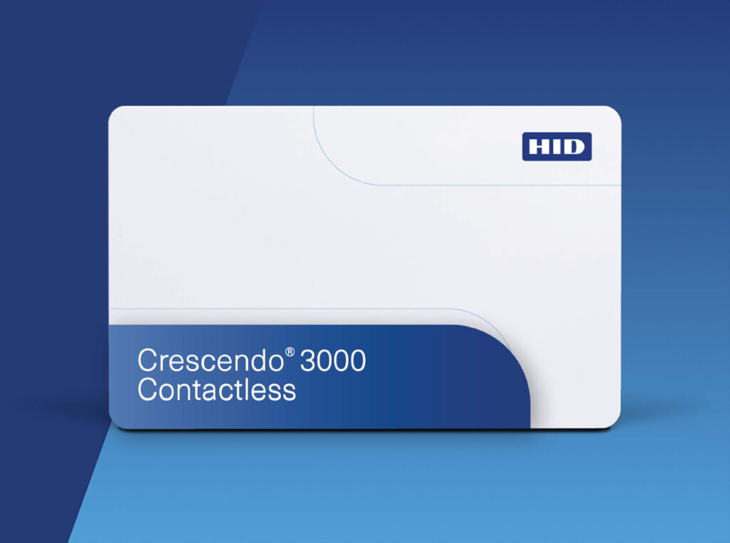 Crescendo 3000 access card on a blue background
