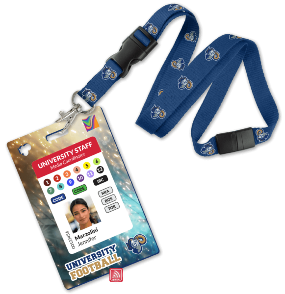 Football Oversized Event Badge with Lanyard