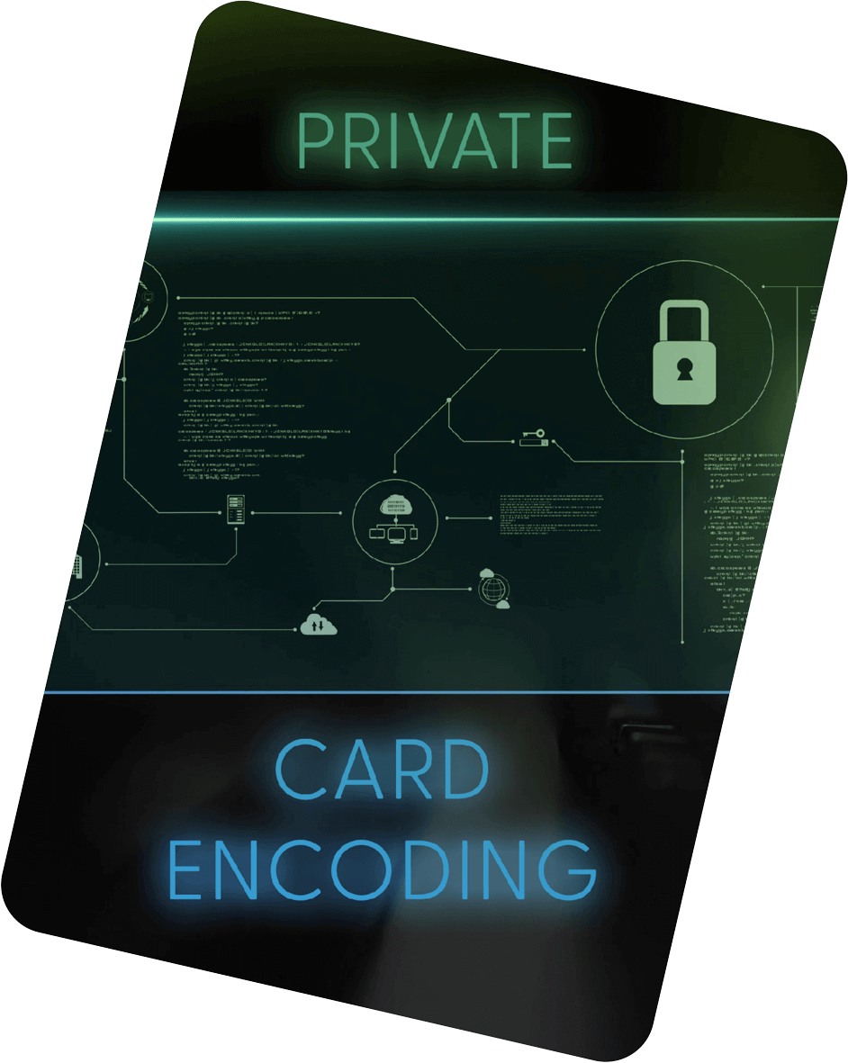 Digital private card encoding screen
