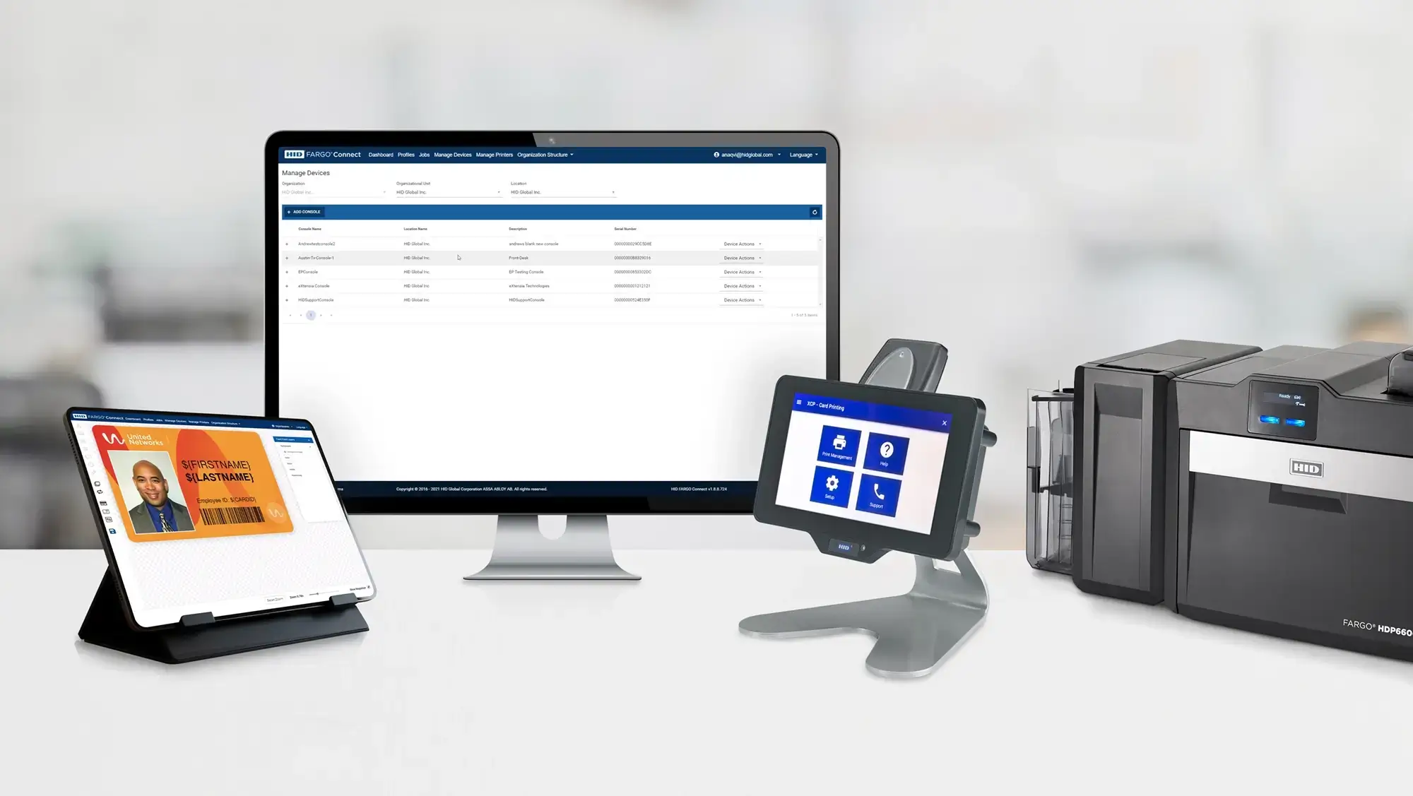 Fargo Connect Credential Issuance with HID printer, console, and software