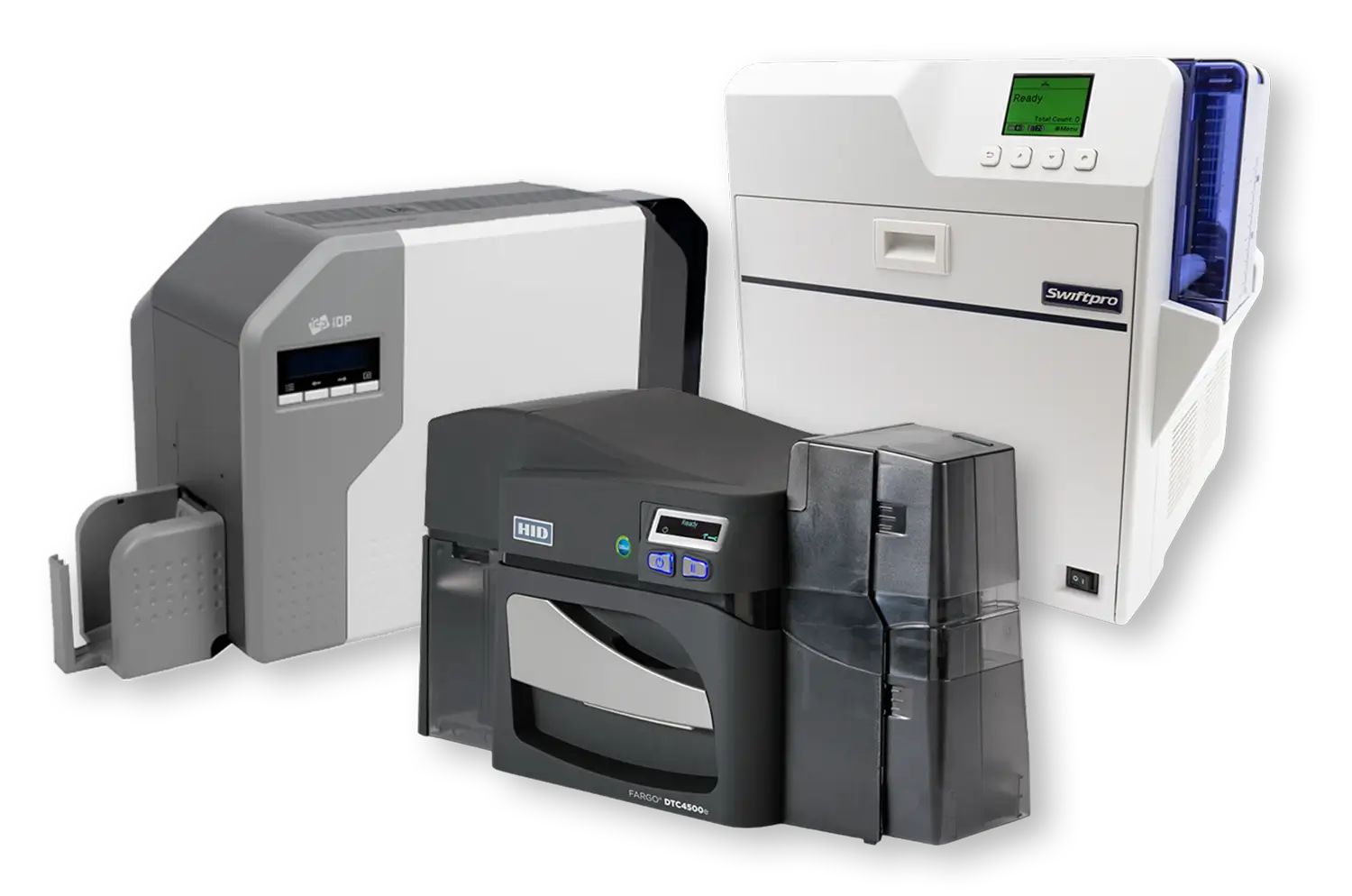 Swift Pro K65, Fargo DTC4500e, IDP Smart 81 Series ID card printers